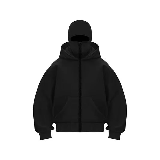 Stay Warm and Stylish with Our Double Hooded Y2K Gothic Sweatshirt for Men